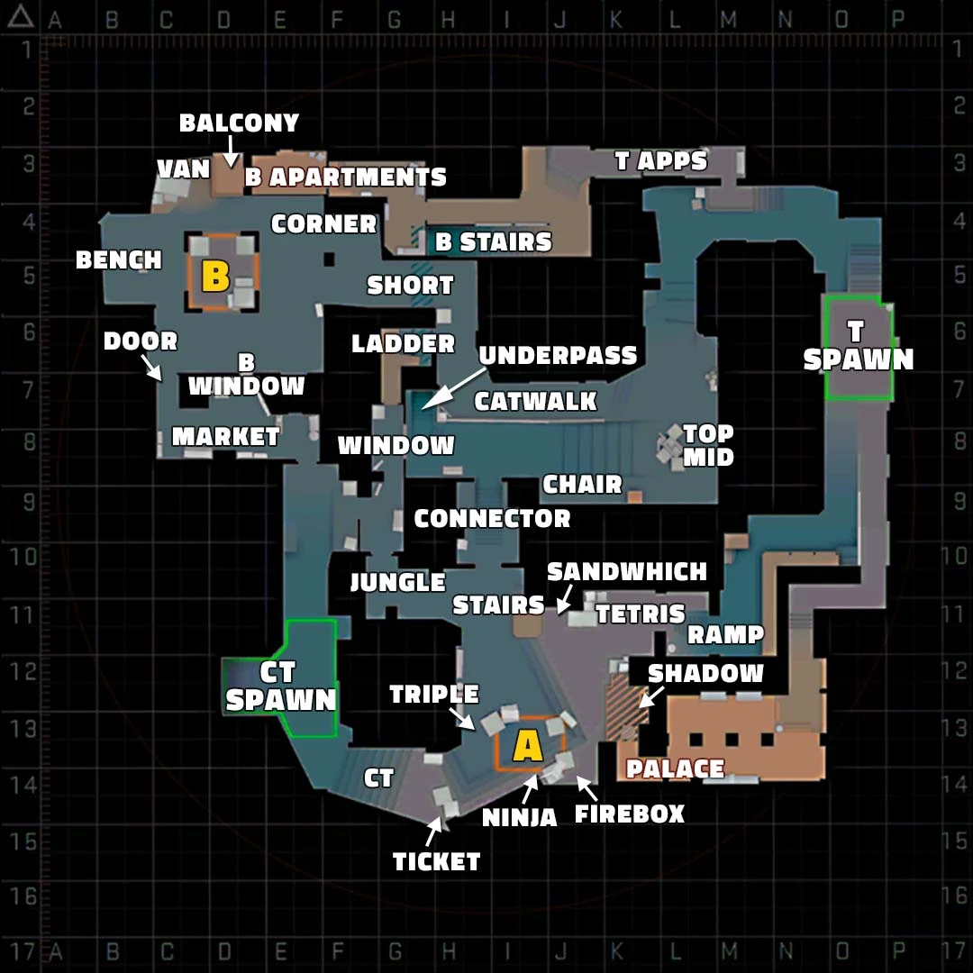 Mirage Callouts in CS2 Mirage Callouts in CS2