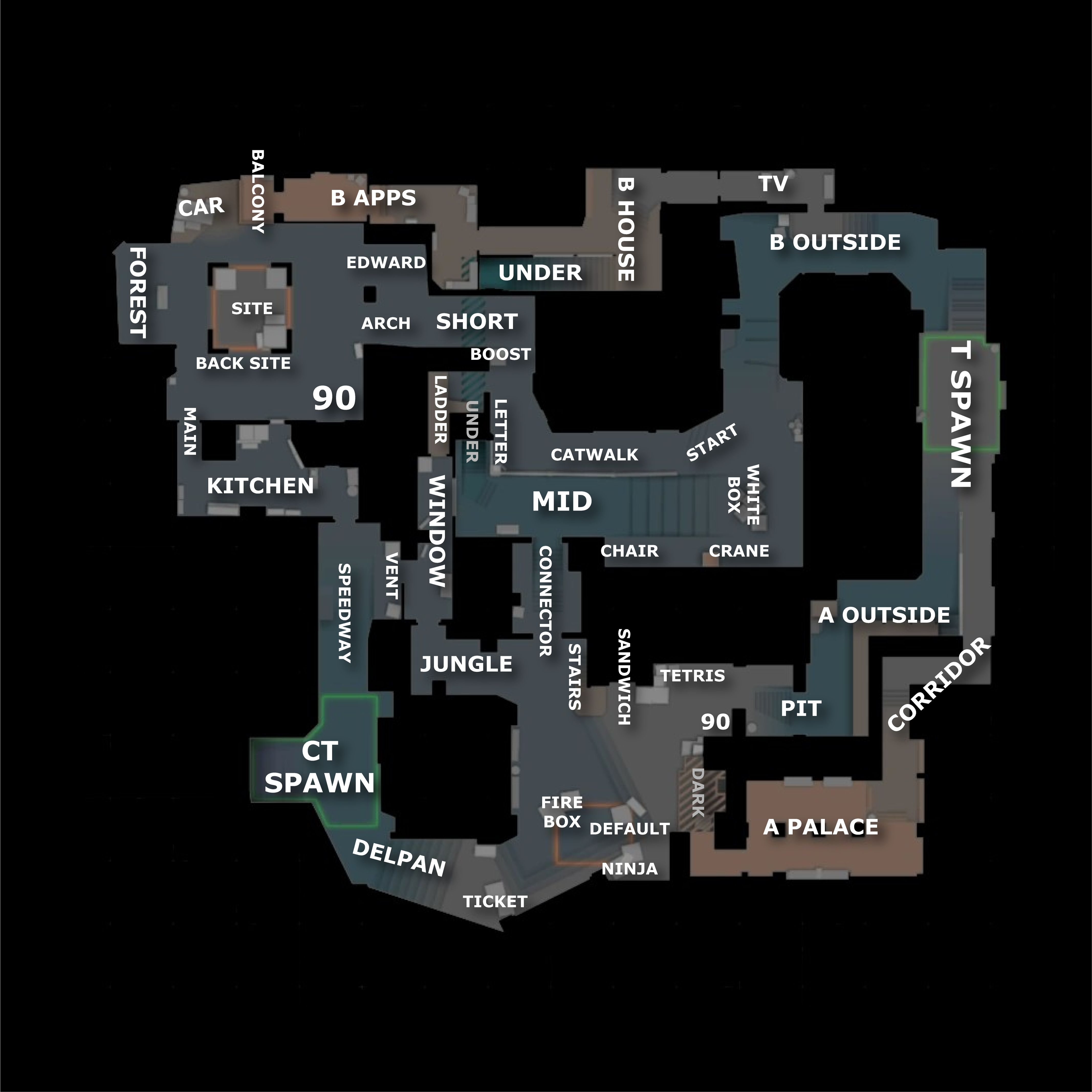 Mirage Callouts in CS2 Mirage Callouts in CS2