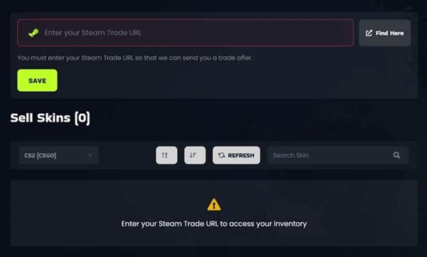 Where is the Steam Trade URL?